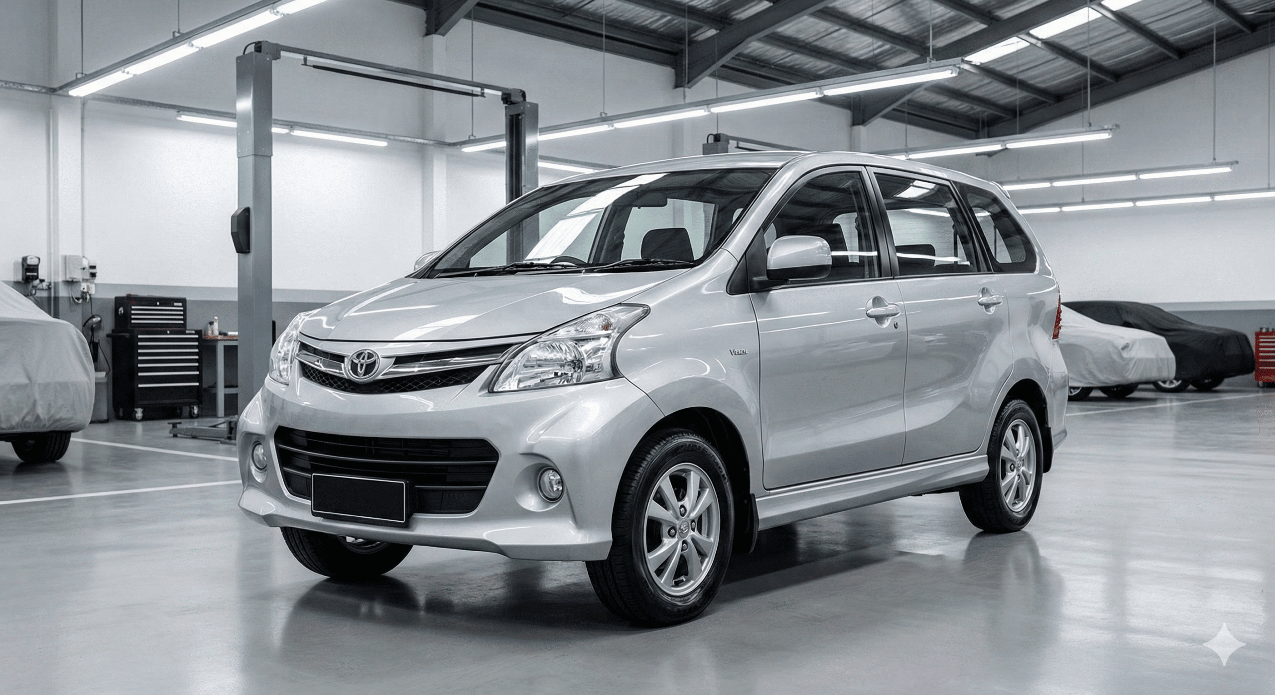 Teknisi Zenith Motor menginspeksi bodi dan menghitung biaya body repair Avanza Jogja.